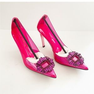 NEW Good American Pink Jewel Heels